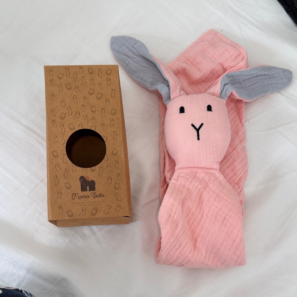 Pink Bunny Baby Blanket by Mama Siesta comfort bunny